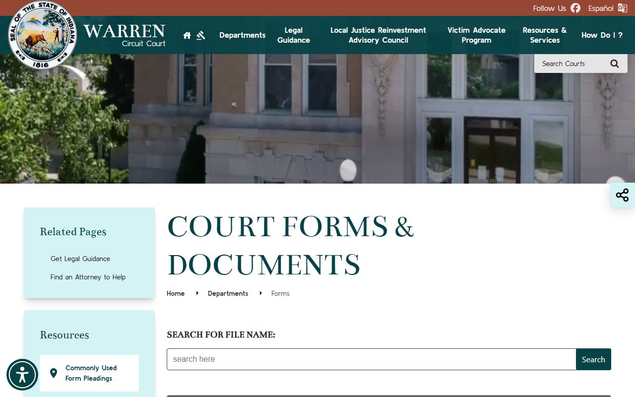 Warren County court records forms and document center