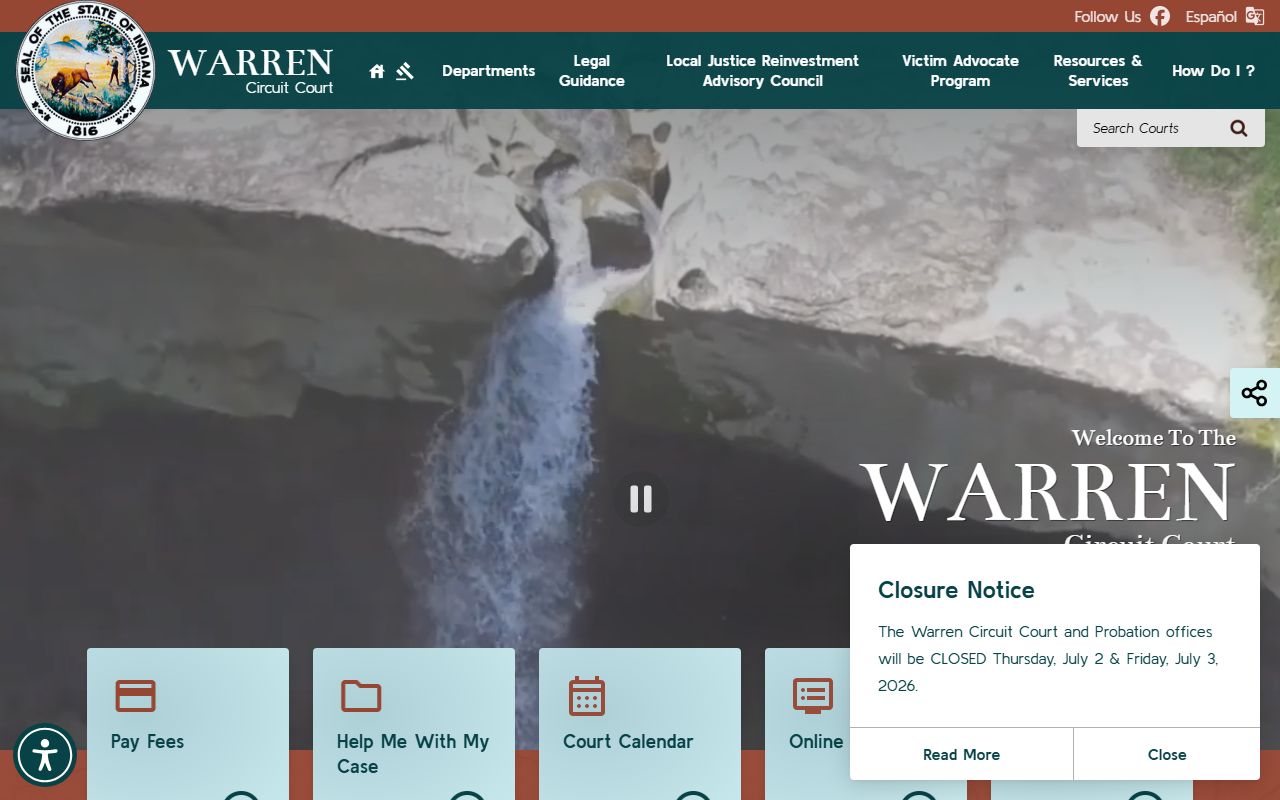 Warren County court records on the Warren Circuit Court homepage