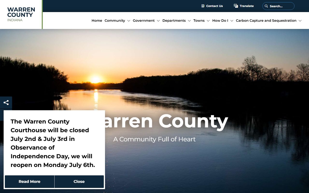 Warren County Clerk of the Circuit Court county office records page